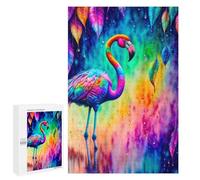 Puzzles pour Adolescents Rainbow Flamingo Art Print Puzzles pour Adolescents : Améliorent La Mémoire. Chaque Pièce Est Unique - Idée Cadeau d'anniversaire Unique 1000 PCS