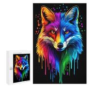 Puzzles pour Adolescents Rainbow Fox Pop Art Fox Co Puzzles pour Adultes Jeu Manuel Cadeau d'anniversaire Cadeau d'anniversaire, Cadeaux, 1000 PCS