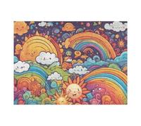 Puzzles pour Adolescents Rainbow Sun & Clouds Puzzles pour Adultes : des Jouets À Monter Soi-même, Amusants Et Originaux, Parfaits pour Un Anniversaire Ou Noël