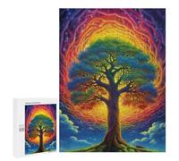 Puzzles pour Adolescents Rainbow Tree Fantasy Artwork Casse-tête pour Adolescents : Analyse Et Logique, Difficile Et Stimulant, Idéal comme Cadeau 500 PCS