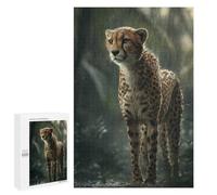 Puzzles pour Adolescents Rainy Jungle Cheetah Casse-tête pour Adolescents : Analyse Et Logique, Difficile Et Stimulant, Idéal comme Cadeau 1000 PCS