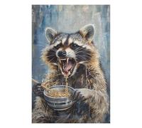 Puzzles pour Adolescents Ramen Noodles Raccoon Eat Puzzles pour Adolescents, Jouets Anti-Stress, Décoration Murale, Cadeau d'anniversaire, Cadeaux, 75x50cm/1000pcs