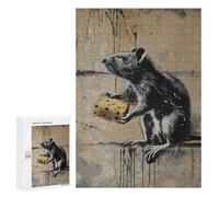 Puzzles pour Adolescents Rat Cheese Graffiti Banksy Puzzles pour Adultes Jeu Manuel Cadeau d'anniversaire Cadeau d'anniversaire, Cadeaux, 300 PCS