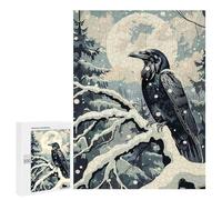 Puzzles pour Adolescents Raven and The Winter Moon Puzzles pour Adultes Jeu Manuel Cadeau d'anniversaire Cadeau d'anniversaire, Cadeaux, 500 PCS