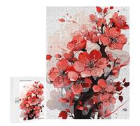 Puzzles pour Adolescents Red Flower Puzzles pour Adultes, Jouets Anti-Stress, Difficile, Cadeau d'anniversaire, Cadeaux, 500 PCS