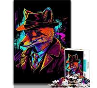 Puzzles pour Adolescents Red Fox Gang Leader Poster Puzzles pour Adolescents, Staycation Kill Time avec des pièces de Formes aléatoires entièrement emboîtables (Taille 38x26cm)
