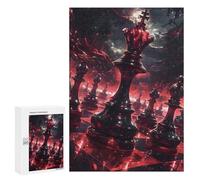 Puzzles pour Adolescents Red King Chess Piece Puzzles pour Adultes Jeux Relaxants Qui Améliorent La Mémoire Cadeaux Uniques pour Un Anniversaire Et Noël 300 PCS