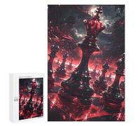 Puzzles pour Adolescents Red King Chess Piece Puzzles pour Adultes, Jouets Anti-Stress, Difficile, Cadeau d'anniversaire, Cadeaux, 1000 PCS