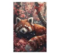 Puzzles pour Adolescents Red Panda Sleeping Sakura Puzzles Anti-Stress, Jouets pour Se Détendre À La Maison, Cadeaux d'anniversaire Et Cadeaux Uniques 75x50cm/1000pcs