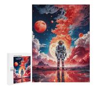 Puzzles pour Adolescents Red Space Astronaut Moon Puzzles pour Adultes Jeu Manuel Cadeau d'anniversaire Cadeau d'anniversaire, Cadeaux, 500 PCS