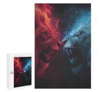 Puzzles pour Adolescents Red Vs Blue Lions Epic Face-Off Casse-tête pour Adolescents : Analyse Et Logique, Difficile Et Stimulant, Idéal comme Cadeau 1000 PCS