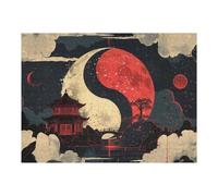 Puzzles pour Adolescents Red White Yin Yang Zen Puzzle pour Adultes - Jeu Manuel - Découpe De Précision - Idéal pour Un Anniversaire Ou Noël 1000pcs(52x38cm)
