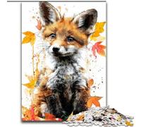 Puzzles pour Adolescents Renard d'automne, à partir de 14 Ans Chaque pièce est Unique Un Jeu Amusant et Stimulant pour Toute la Famille Bon Cadeau (Taille 26x38cm)