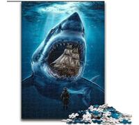 Puzzles pour Adolescents Requins et Bateaux Pirates, Jouets éducatifs et Anti-Stress pour renforcer l'amour Entre Couples (Taille 26x38cm)