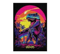 Puzzles pour Adolescents Retro Dinosaur Sunset Scene Puzzles pour Adolescents Jeux De Détente Décoration Parfaite, pour Toute La Famille 38x26cm/1000pcs