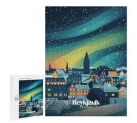 Puzzles pour Adolescents Reykjavik Northern Lights Puzzles pour Adolescents - Décoration Murale - Cadeau Unique pour Anniversaire Et Noël