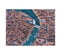 Puzzles pour Adolescents Rialto Venice Aerial View Puzzle Adulte, Jeu Familial, Difficile, Cadeau d'anniversaire, Cadeaux, 52x38cm/1000pcs