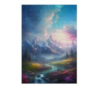 Puzzles pour Adolescents River in The Mountains Puzzle Familial - Améliore La Mémoire - Cadeau d'anniversaire Et Cadeau Unique 38x26cm/1000pcs