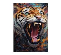 Puzzles pour Adolescents Roaring Tiger Artwork -9 Puzzle pour Adultes, Jeux Relaxants, Décoration Murale Idéale comme Cadeau 38x26cm/1000pcs