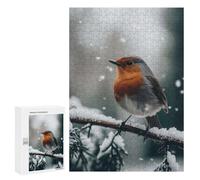 Puzzles pour Adolescents Robin in Winter Snow Puzzles pour Adultes, Jeux en Famille, Découpe De Précision, Difficile Et Stimulant 300 PCS
