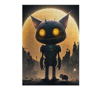 Puzzles pour Adolescents Robotic Cat Companion in A Futuristic Cityscape Puzzles pour Adultes, Jouets, Décoration Murale, Cadeaux Et Idées Cadeaux Uniques pour Anniversaires 38x26cm/1000pcs