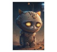 Puzzles pour Adolescents Robotic Cat in Space Suit Puzzles pour Adultes - Cadeaux d'anniversaire - Jeu Familial - Convient Aux Personnes De 14 Ans Et Plus