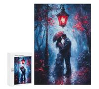 Puzzles pour Adolescents Romantic Couple Under Streetlight Puzzles pour Adolescents - Décoration Murale - Cadeau Unique pour Anniversaire Et Noël
