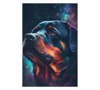 Puzzles pour Adolescents Rottweiler Galaxy Dog Puzzles pour Adultes Jeu Manuel Décoration Intérieure Est Idéal comme Cadeau 75x50cm/1000pcs
