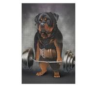 Puzzles pour Adolescents Rottweiler Lifting Weights Puzzles pour Adultes, Jouets À Monter Soi-même, Décoration Parfaite, Interaction Parent-Enfant 75x50cm/1000pcs