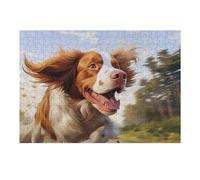 Puzzles pour Adolescents Running Brittany Spaniel with Windblown Fur Puzzles pour Adultes : des Jouets À Monter Soi-même, Amusants Et Originaux, Parfaits pour Un Anniversaire Ou Noël