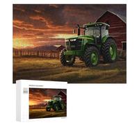 Puzzles pour Adolescents Rustic Farm Scene with Tractor at Sunset Puzzles pour Adultes Jeux De Détente Cadeaux pour Femmes Idéal comme Cadeau pour Toute La Famille 300 PCS