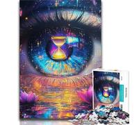 Puzzles pour Adolescents Sablier dans Les Yeux, Jouets de Divertissement Familial, Jeu éducatif pour Anniversaire, Noël pour Les 14 Ans et Plus 38x26cm