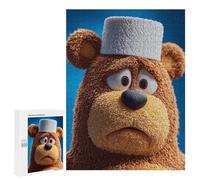 Puzzles pour Adolescents Sad Cartoon Bear with White Hat Puzzle pour Adultes, Décoration Murale, Œuvre d'art, Cadeau d'anniversaire, Cadeaux, 500 PCS