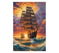 Puzzles pour Adolescents Sailing at Sundown Puzzles pour Adultes, Jeu De Réflexion, Décoration Intérieure, pour Toute La Famille 75x50cm/1000pcs