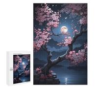 Puzzles pour Adolescents Sakura Night Puzzles pour Adolescents - Décoration Murale - Cadeau Unique pour Anniversaire Et Noël