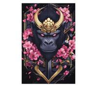 Puzzles pour Adolescents Samurai Gorilla Art Print Animal Puzzle pour Adultes - Jeu Manuel - Découpe De Précision - Idéal pour Un Anniversaire Ou Noël 1000pcs(75x50cm)