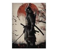 Puzzles pour Adolescents Samurai Warrior Poster Puzzle pour Adultes, Jeu Manuel, Course De Vitesse, Cadeau d'anniversaire, Cadeaux, 1000pcs(52x38cm)