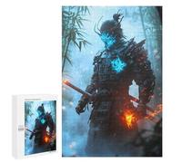 Puzzles pour Adolescents Samurai Warrior with Glowing Armor Puzzle Anti-Stress pour Adolescents Chaque Pièce Est Unique - Idéal comme Cadeau pour Toute La Famille 1000 PCS