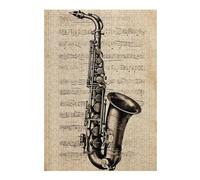 Puzzles pour Adolescents Saxophone Sheet Music Puzzles pour Adultes Jeu Manuel Décoration Intérieure Est Idéal comme Cadeau 38x26cm/1000pcs