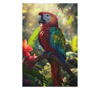 Puzzles pour Adolescents Scarlet Macaw Parrot in Jungle Puzzles Anti-Stress, Jouets pour Se Détendre À La Maison, Cadeaux d'anniversaire Et Cadeaux Uniques 75x50cm/1000pcs
