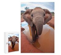 Puzzles pour Adolescents Selfie of A Young Elephant Jeu De Puzzle Familial pour Adultes, Amusant Et Humoristique, Activités À Faire À La Maison, 1000 PCS