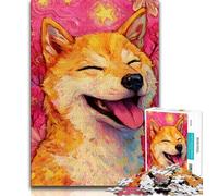 Puzzles pour Adolescents Shiba Inu Artistique, défi d'intelligence cérébrale, Jouets addictifs, Cadeau d'anniversaire, Cadeaux, décoration Murale (38x26cm)