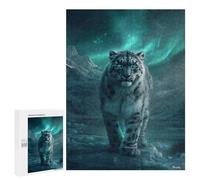 Puzzles pour Adolescents Silent Sentinel - Ethereal Wilderness Snow Leopard Puzzle Adulte - Décoration Murale - Découpe De Précision pour Les Gamers 500 PCS