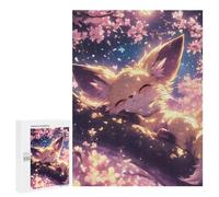 Puzzles pour Adolescents Sleeping Fox in Cherry Blossoms Puzzles pour Adultes, Jouets Anti-Stress, Difficile, Cadeau d'anniversaire, Cadeaux, 500 PCS