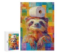 Puzzles pour Adolescents Sloth with Toilet Paper Puzzles pour Adolescents - Décoration Murale - Cadeau Unique pour Anniversaire Et Noël