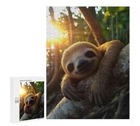 Puzzles pour Adolescents Smiling Sloth on Branch in Sunlight Puzzles pour Adultes, Jeu Manuel, Course De Vitesse, Activités Amusantes À La Maison, 500 PCS