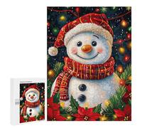 Puzzles pour Adolescents Smiling Snowman Christmas Puzzle Adulte - Décoration Murale - Découpe De Précision pour Les Gamers 500 PCS