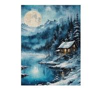 Puzzles pour Adolescents Snowy Evening Puzzles pour Adultes Jeu Manuel Décoration Intérieure Est Idéal comme Cadeau 52x38cm/1000pcs