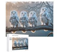 Puzzles pour Adolescents Snowy Owl Quartet Puzzles pour Adultes, Jeux en Famille, Découpe De Précision, Difficile Et Stimulant 500 PCS