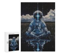 Puzzles pour Adolescents Space Astronaut Meditation Scene Puzzle Anti-Stress pour Adolescents Chaque Pièce Est Unique - Idéal comme Cadeau pour Toute La Famille 300 PCS